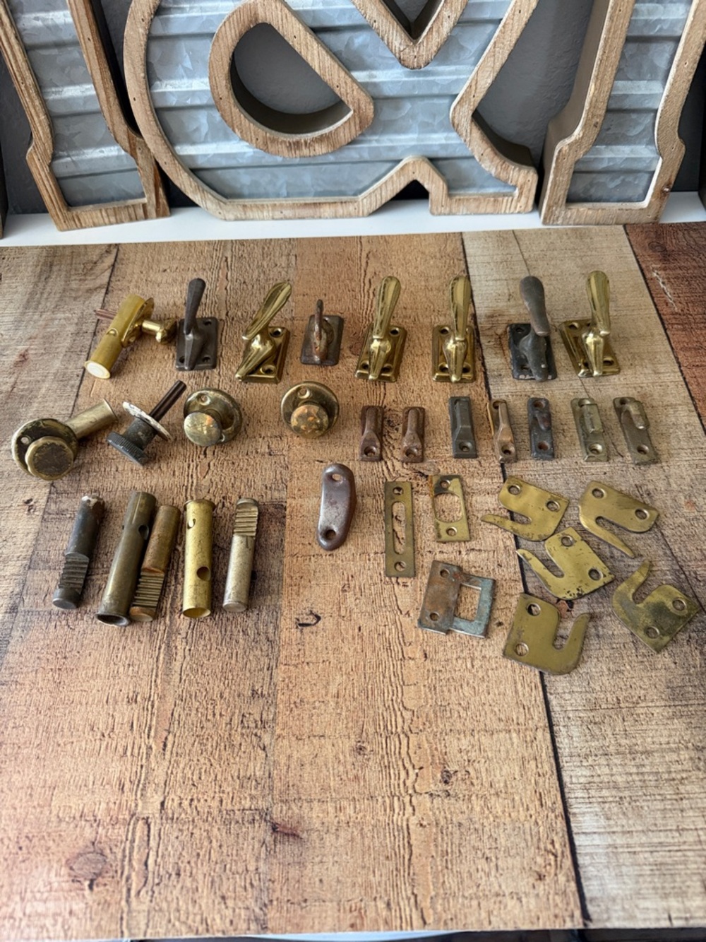 Vintage Assorted Brass Architectural Salvage Door Hardware Lot